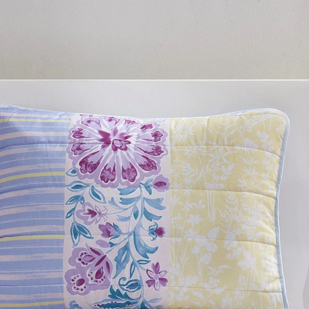 Emmaline Patchwork Printed Cotton Reversible Coverlet Set - Gifts for You 'n Me