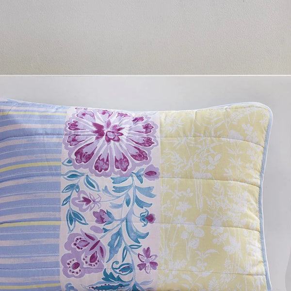 Emmaline Patchwork Printed Cotton Reversible Coverlet Set - Gifts for You 'n Me
