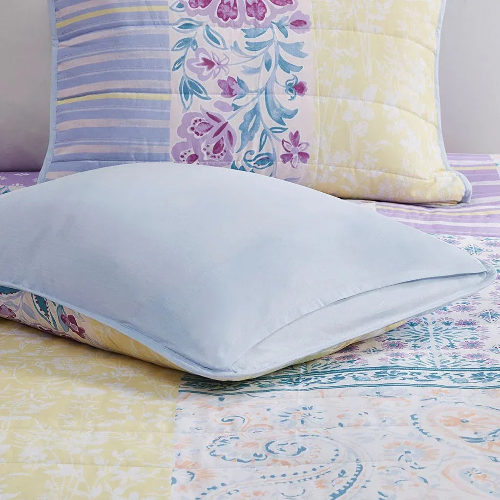 Emmaline Patchwork Printed Cotton Reversible Coverlet Set - Gifts for You 'n Me
