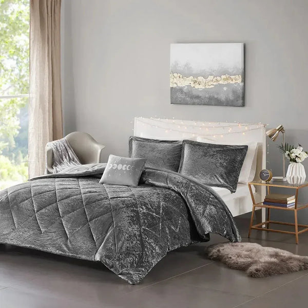 Felicia Velvet Comforter Set by Intelligent Design - Gifts for You 'n Me