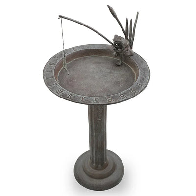 Fishing Frog Sundial / Birdbath