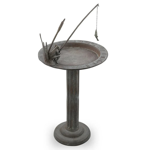 Fishing Frog Sundial / Birdbath - Gifts for You 'n Me