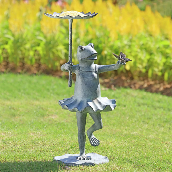 Frog Ballerina Birdfeeder with Butterfly - Gifts for You 'n Me