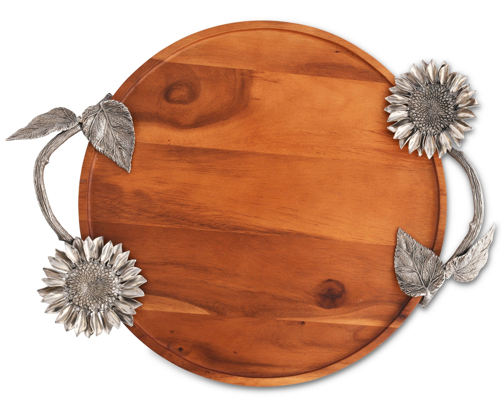 SUNFLOWER WOOD SERVING TRAY