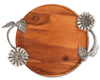 SUNFLOWER WOOD SERVING TRAY