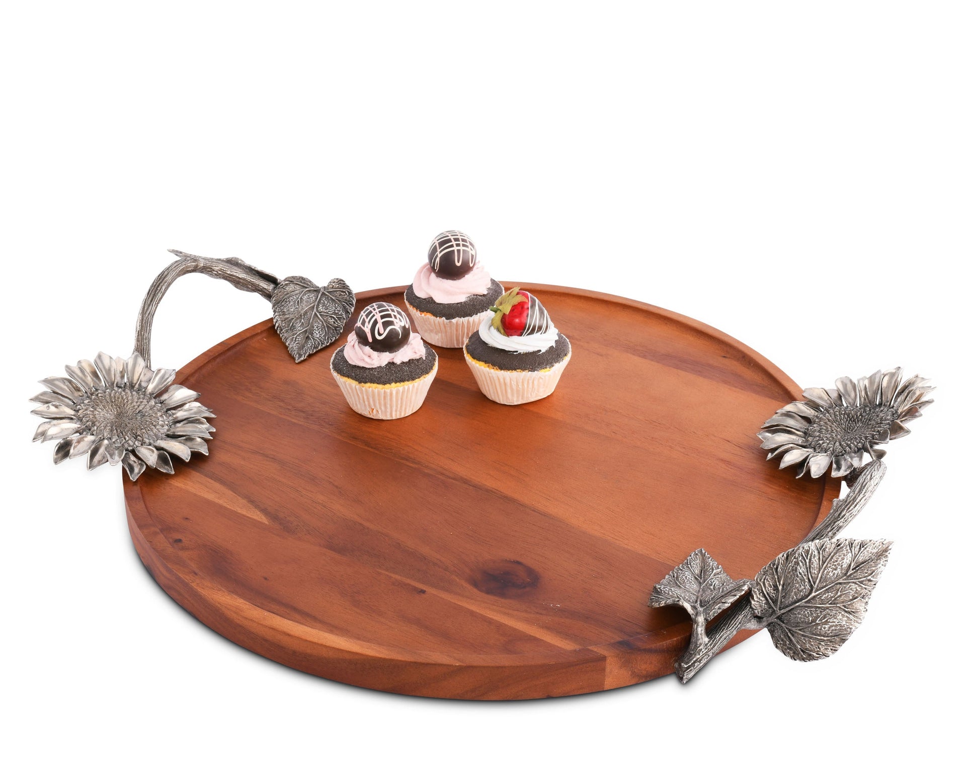 SUNFLOWER WOOD SERVING TRAY