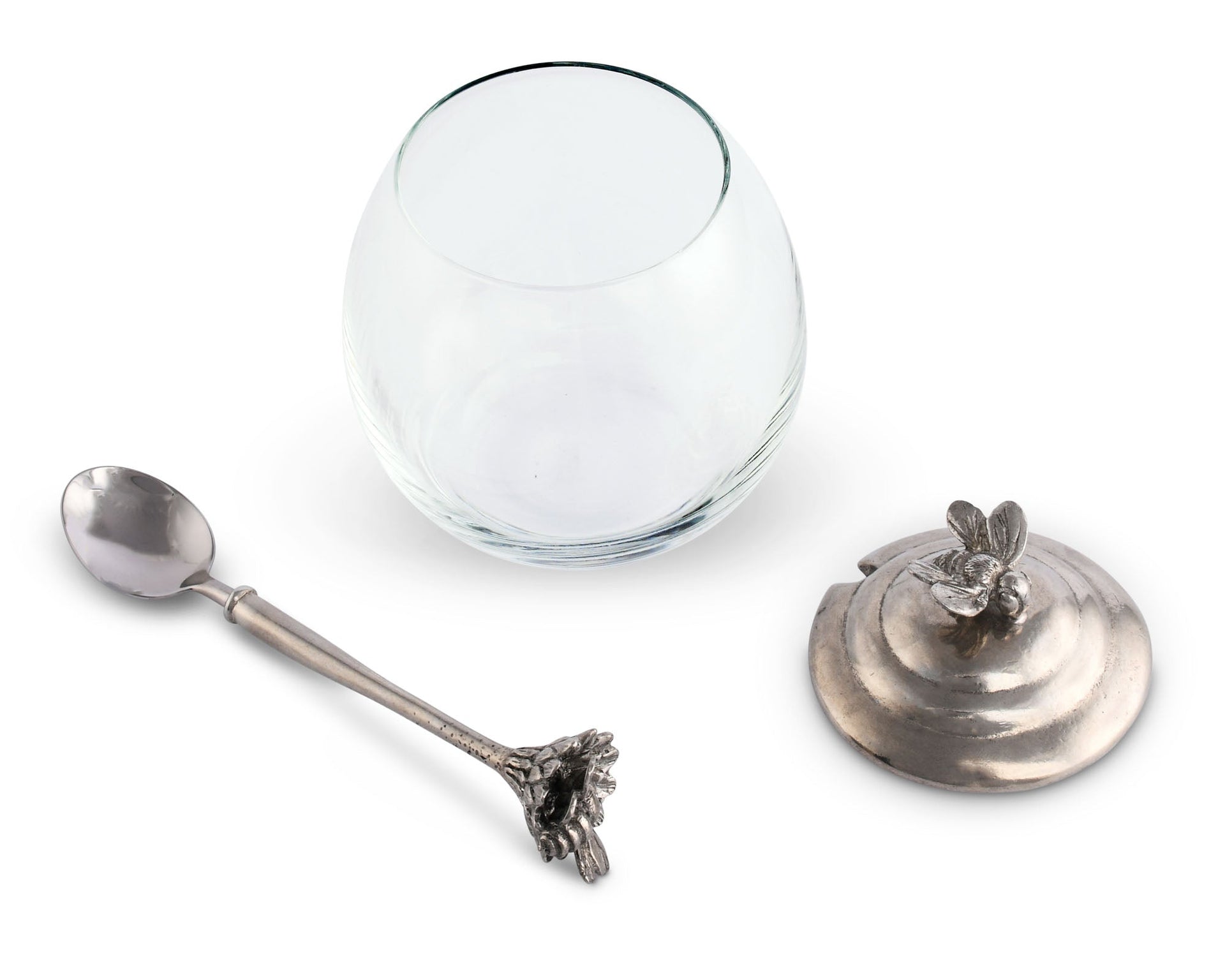 BEE GLASS HONEY POT WITH SPOON