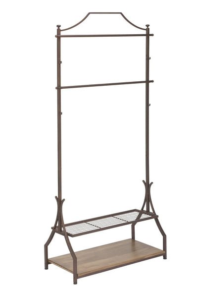 Garment Rack with Wood Veneer Base