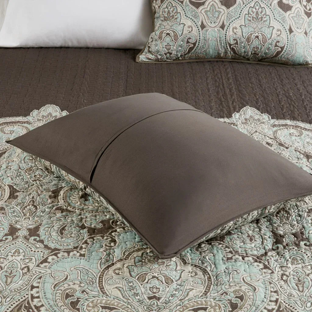 Geneva 6 Piece Reversible Coverlet Set - Brown - Gifts for You 'n Me