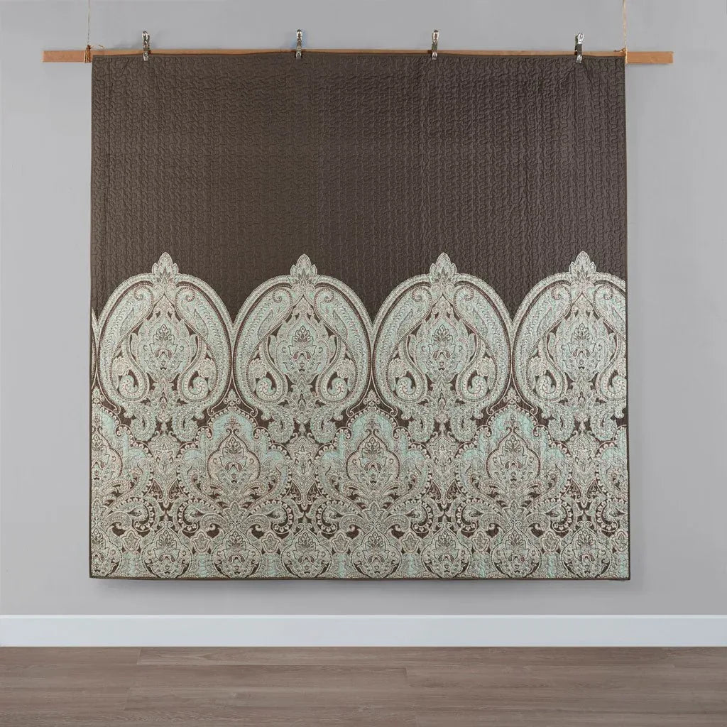 Geneva 6 Piece Reversible Coverlet Set - Brown - Gifts for You 'n Me