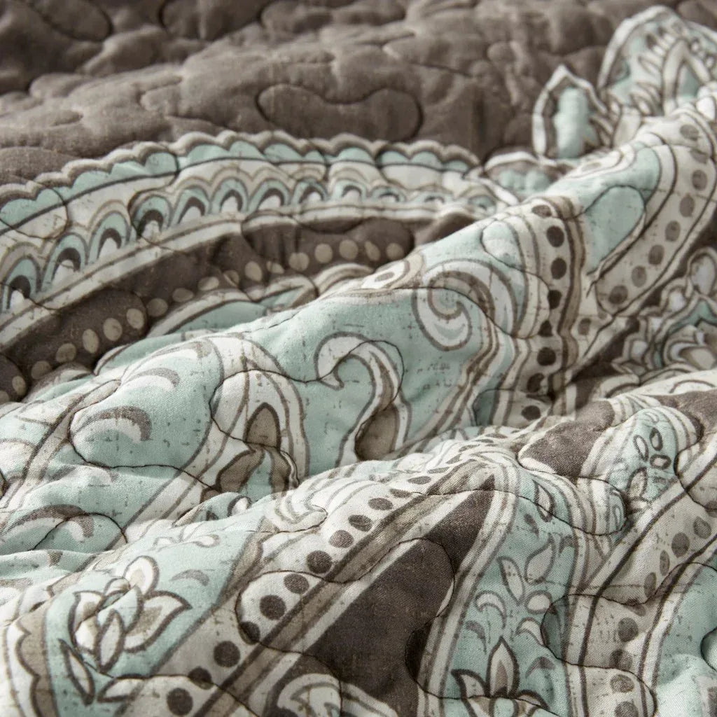 Geneva 6 Piece Reversible Coverlet Set - Brown - Gifts for You 'n Me