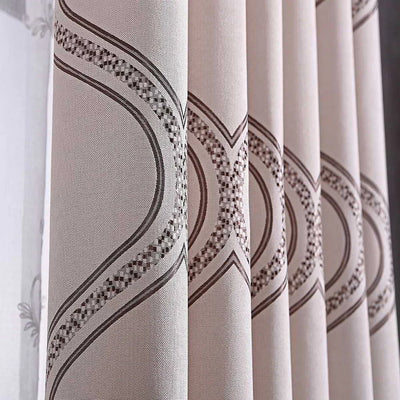 Geometric Grommet Curtains Thermal Semi-Blackout, Tall 60x100 Dolce Mela Monaco