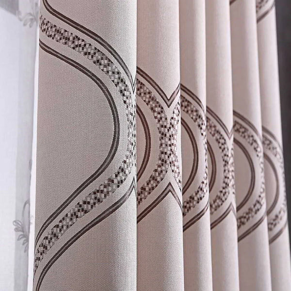 Geometric Grommet Curtains Thermal Semi-Blackout, Tall 60x100 Dolce Mela Monaco - Gifts for You 'n Me