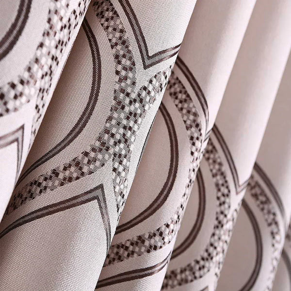 Geometric Grommet Curtains Thermal Semi-Blackout, Tall 60x100 Dolce Mela Monaco - Gifts for You 'n Me