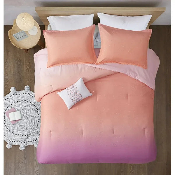 Glimmer Metallic Glitter Printed Reversible Comforter Set by Mi Zone - Gifts for You 'n Me