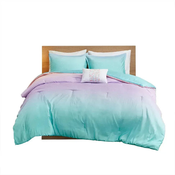 Glimmer Metallic Glitter Printed Reversible Comforter Set by Mi Zone - Gifts for You 'n Me