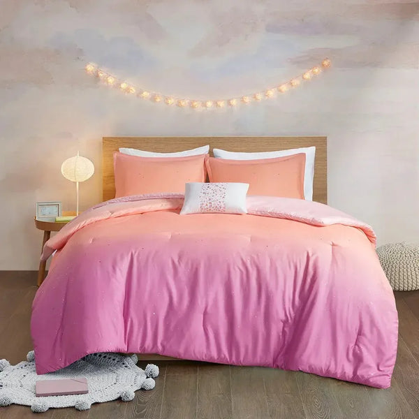Glimmer Metallic Glitter Printed Reversible Comforter Set by Mi Zone - Gifts for You 'n Me