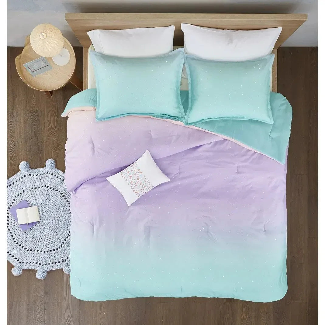Glimmer Metallic Glitter Printed Reversible Comforter Set by Mi Zone - Gifts for You 'n Me