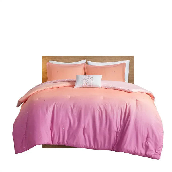 Glimmer Metallic Glitter Printed Reversible Comforter Set by Mi Zone - Gifts for You 'n Me