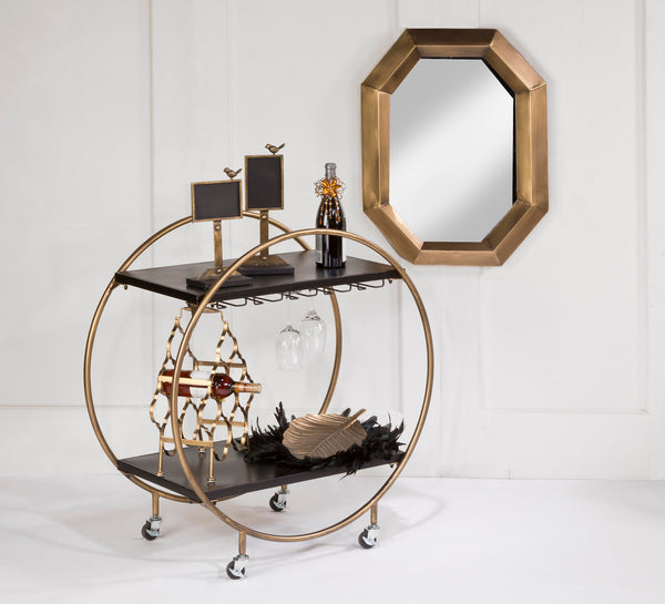 Gold Ritz Rolling Bar Cart