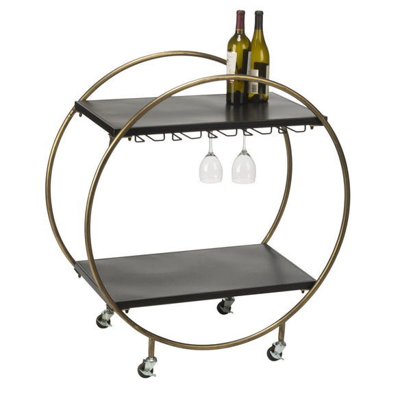 Gold Ritz Rolling Bar Cart