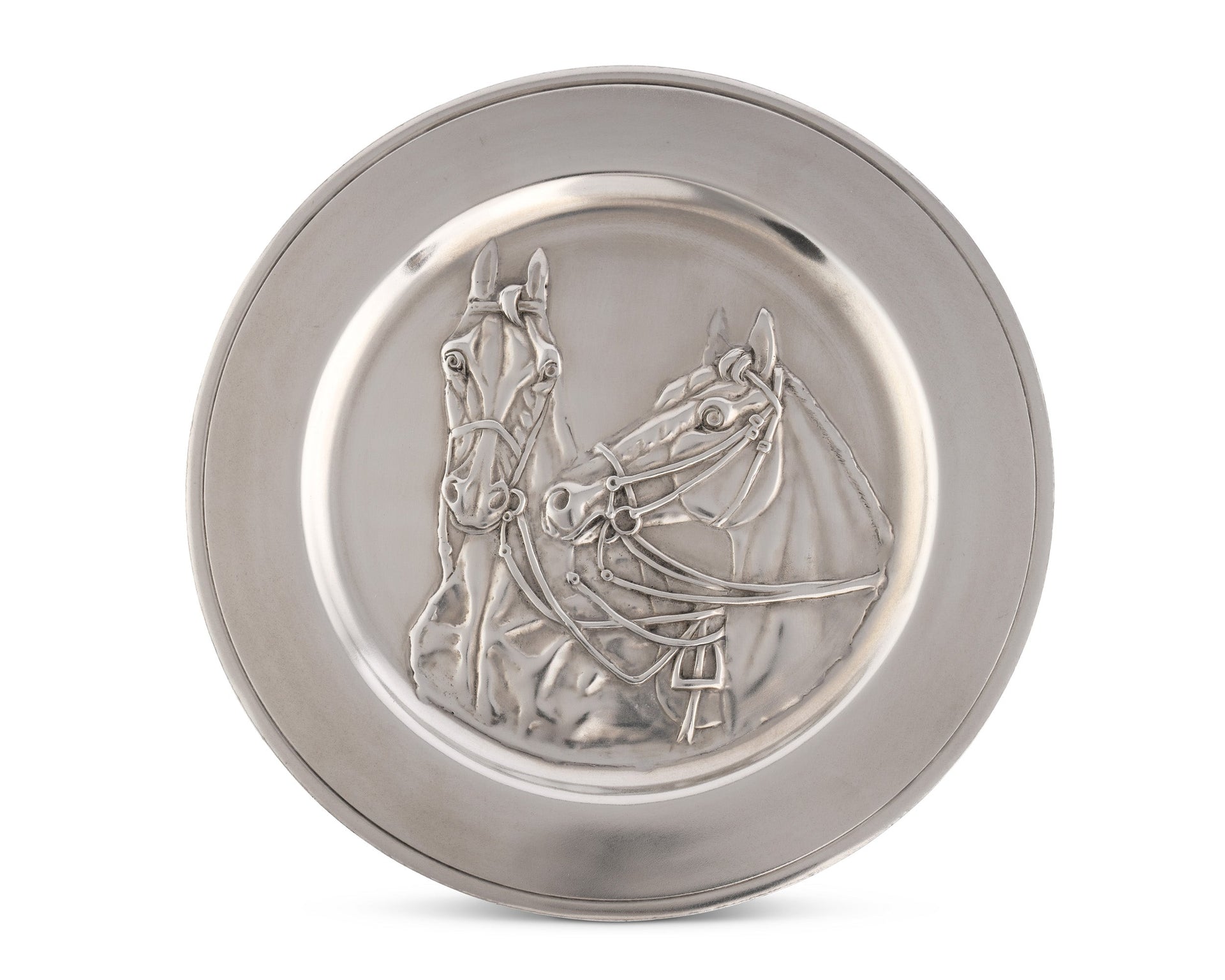 PEWTER THOROUGHBRED HORSE CHARGER
