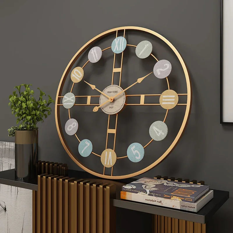 Creative Metal Wall Clock Vintage Decor Home Living Room Wall Hanging Decoration Accessories Kitchen Room Decorative 3D Clock - Gifts for You 'n Me