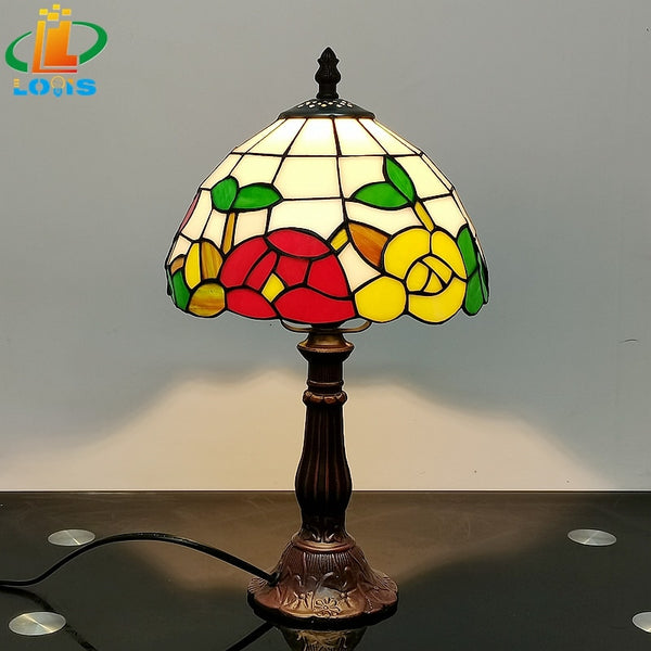 Nordic Sunflowers Pastoral Retro Desk Lamp Tiffany Glass Wedding Gifts Lighting Bedroom Bedside Reading Light Personality