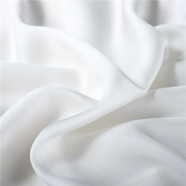 Natural Mulberry Silk Solid Color Flat Sheet Bed Sheet Queen King Size Bedding Sheet High Quality Bedding Textile White Sheet - Gifts for You 'n Me