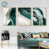 Modern Abstract Gold foil lines Green Canvas Art Paintings For Living Room Bedroom Posters And Prints Wall Poster Home Decor