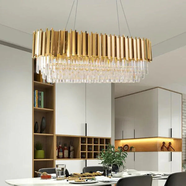 Manggic Luxury Gold Glitter Crystal Chandelier Living Room Lamp Hotel Decoration Can Be Customized Size - Gifts for You 'n Me