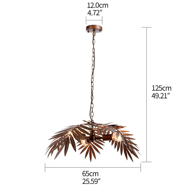 Bohemian decor bronze coconut tree lights 3*LED E27/E26 loft adjustable pendant lamp for living room bedroom lobby hotel bar - Gifts for You 'n Me