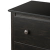 Sonoma Black 5-Drawer Chest with solid metal knobs