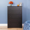 Sonoma Black 5-Drawer Chest with solid metal knobs