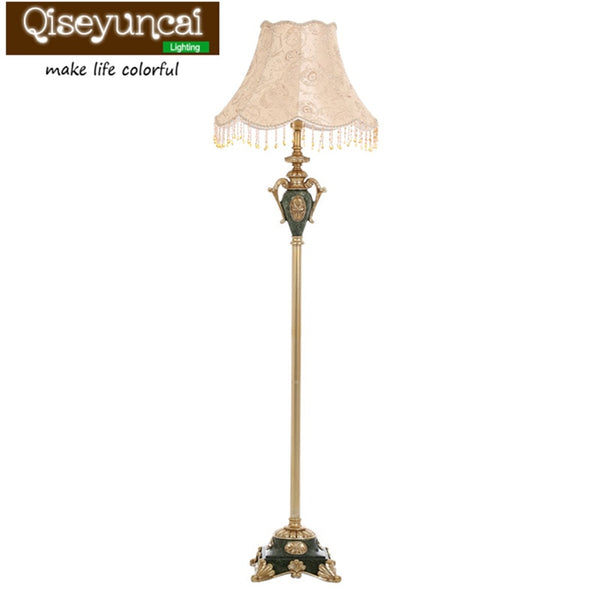 Qiseyuncai European style living room floor lamp garden creative country retro personality study bedroom bedside vertical lamps