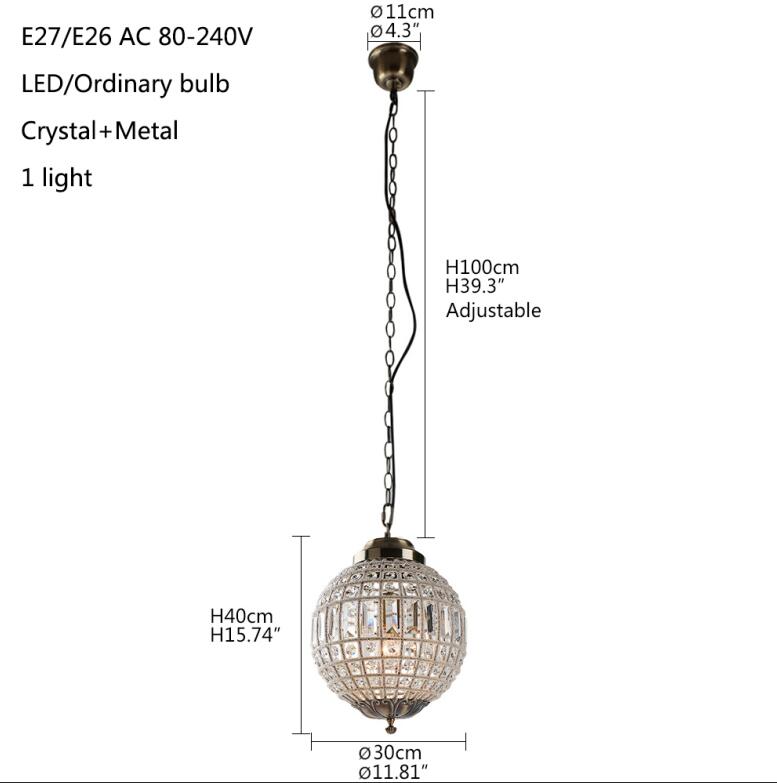 Retro Vintage Royal Empire Ball Style Big Led Crystal Modern Chandelier Lamp Lustres Lights E27 For Living Room bedroom bathroom