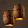 Ceiling Barrel Lamp Wood Wine Barrel Hanging Fixture Pendant Lighting Suitable For Bar Cafe Lights Atomasphere Restaurant Lamp