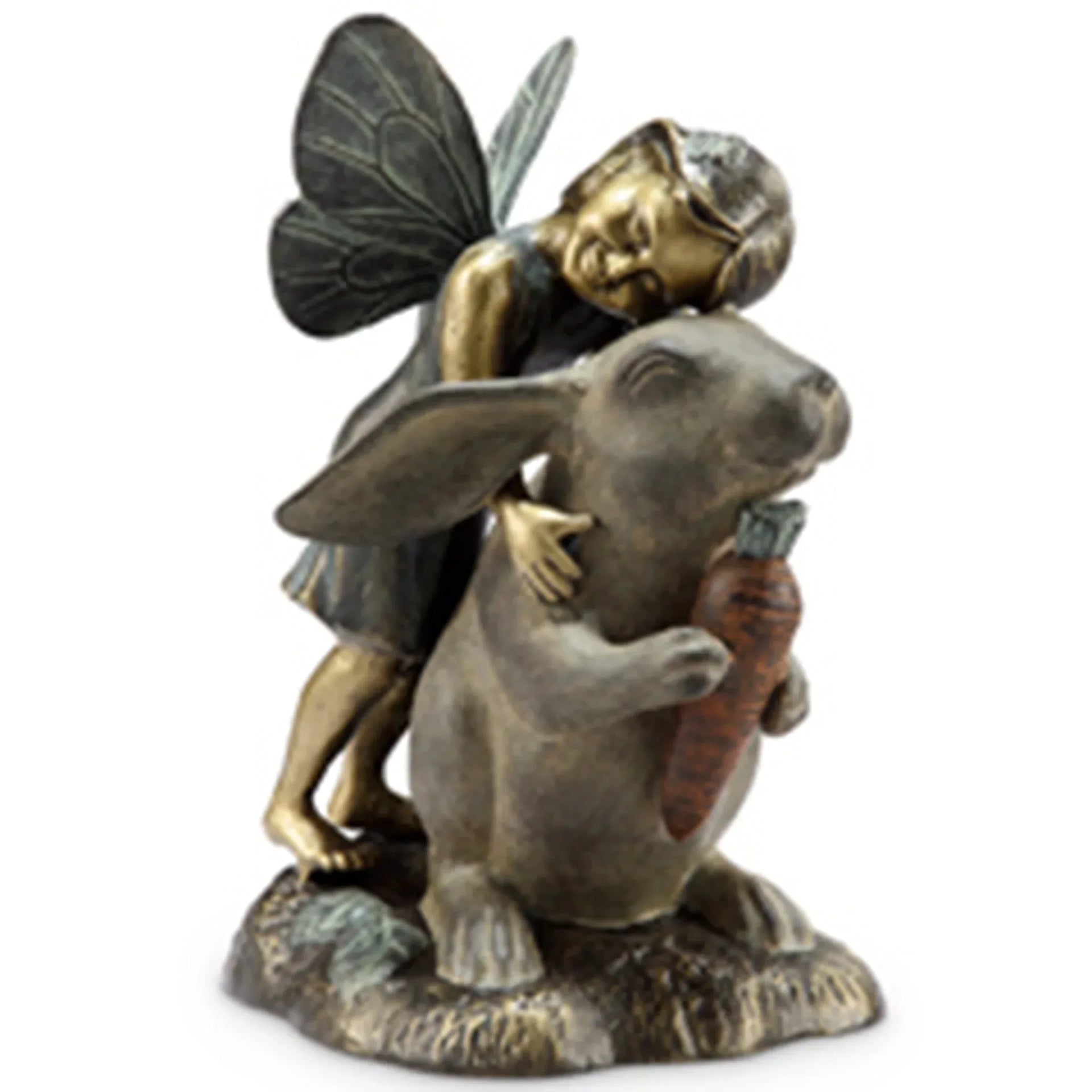 Happiness Garden Sculpture - Fairy and Rabbit - Gifts for You 'n Me