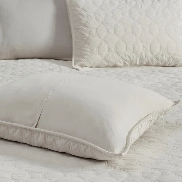 Harper Velvet 3 Piece Coverlet Set - Ivory - Gifts for You 'n Me