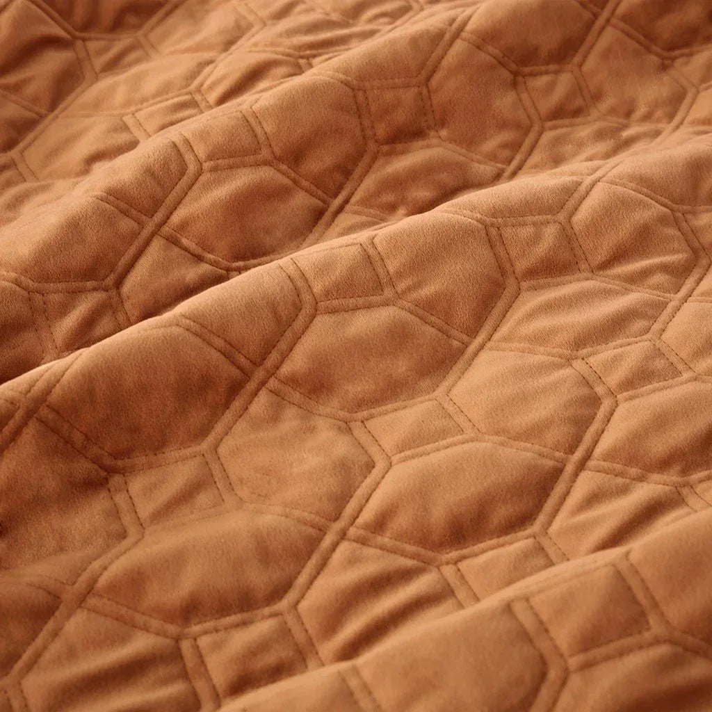 Harper Velvet 3 Piece Coverlet Set - Rust - Gifts for You 'n Me