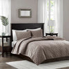 Harper Velvet 3 Piece Coverlet Set - Taupe