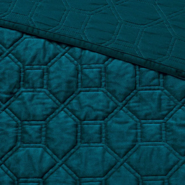 Harper Velvet 3 Piece Coverlet Set - Teal - Gifts for You 'n Me