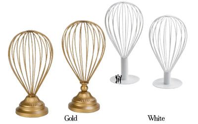 Balloon Wire Hat Stands Set of 2  (Gold & White)