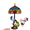 Luxurious Tiffany Peacock Table Lamp Foyer Bed Room Restaurant Large Art Glass Colorful Desk Decor Light 68cm 1261