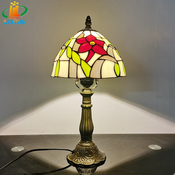 Nordic Sunflowers Pastoral Retro Desk Lamp Tiffany Glass Wedding Gifts Lighting Bedroom Bedside Reading Light Personality