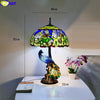 FUMAT Birds Tiffany Style Desk Lamp Peacock Art House Decor Table Light Stained Glass Luxury Eyeshield Collect Colorful Lighting