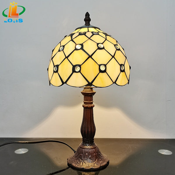 Nordic Sunflowers Pastoral Retro Desk Lamp Tiffany Glass Wedding Gifts Lighting Bedroom Bedside Reading Light Personality