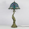 FAIRY Tiffany Table Lamp Peacock Contemporary Retro Creative Decoration LED Light For Home