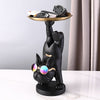 Resin Dog Statue Living Room Decor Decorative Storage Tray Sculpture Table Ornaments Animal Figurines for Home Desk Decoration