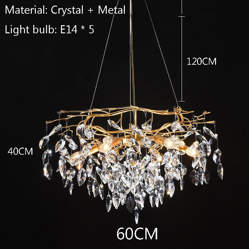 Nordic Luxury Gold Crystal Chandelier Lighting Modern Large Lustre Hanging Lamp for Living Room Hotel Hall Art Decor Lighting DSers Fulfillment